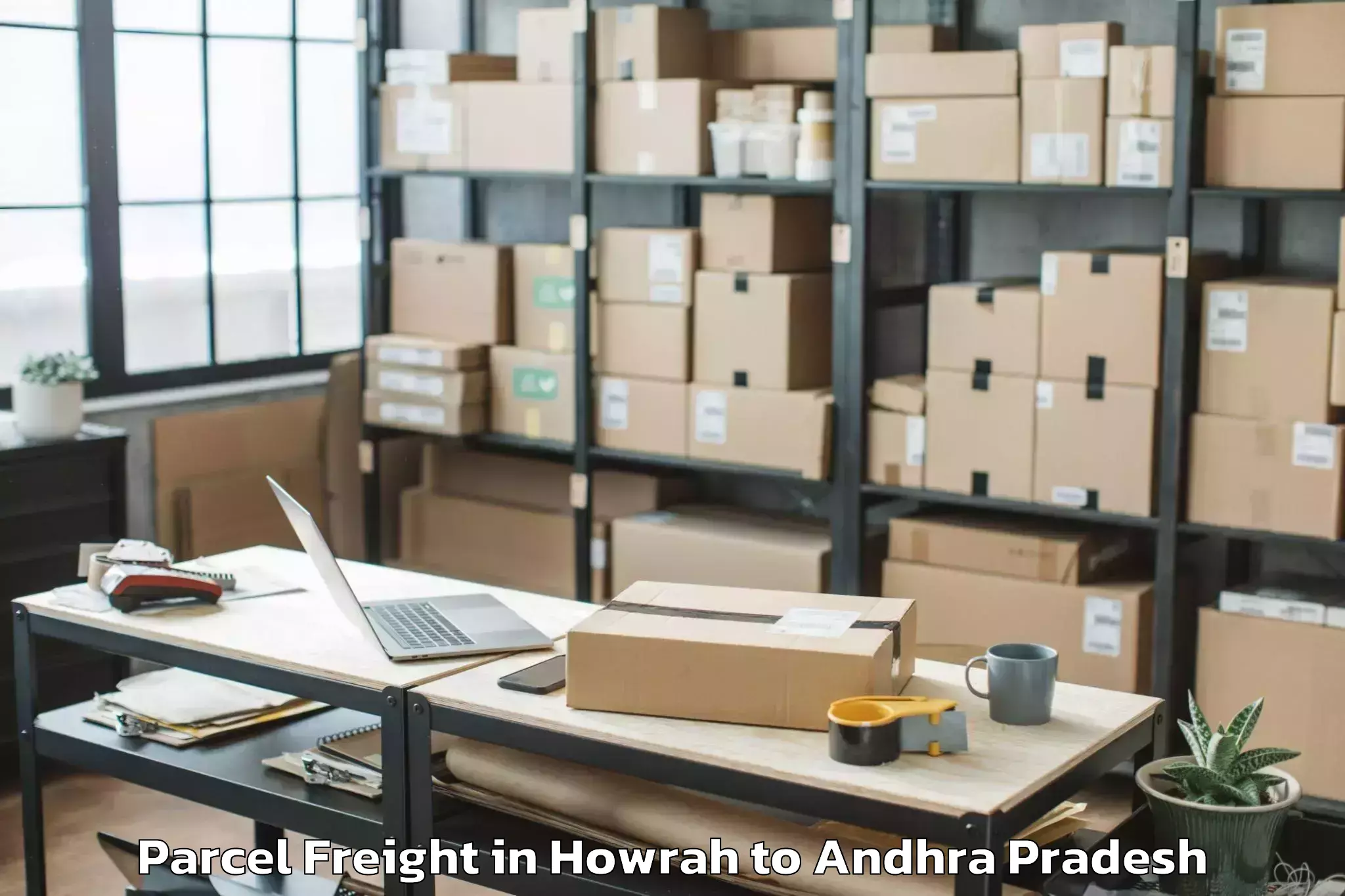 Book Howrah to Pamarru Parcel Freight Online